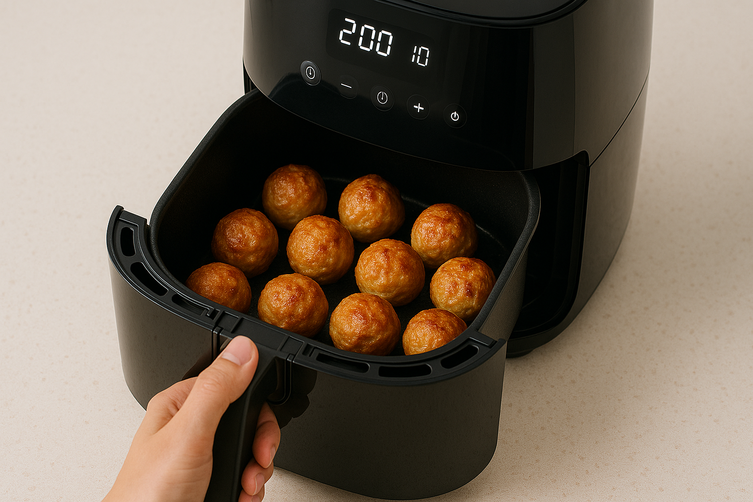 Chế biến đồ viên bằng áp chảo hoặc nồi chiên không dầu