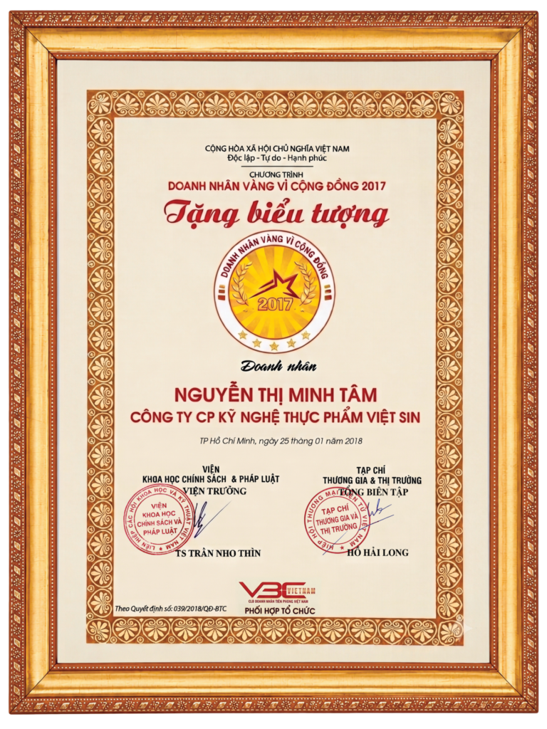 Doanh nhân vàng vì cộng đồng 2017