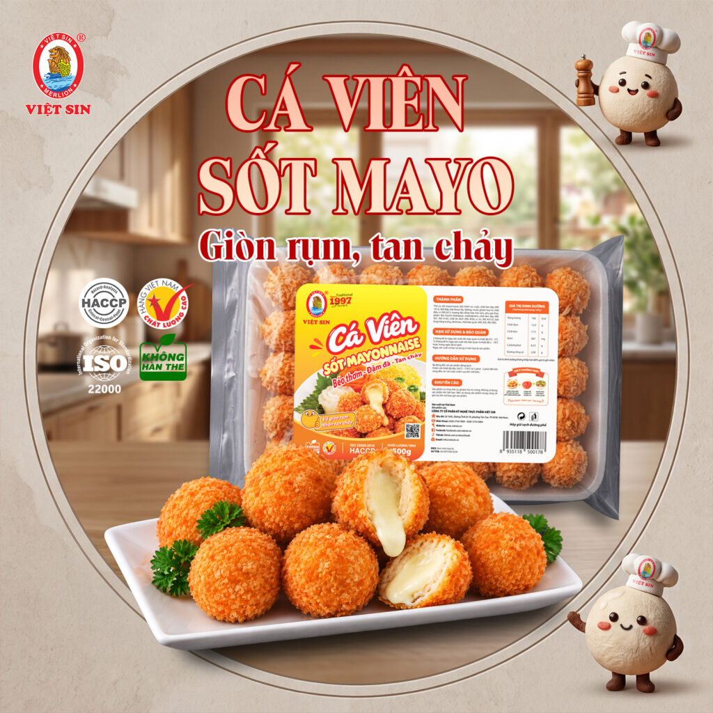 Fish balls with mayonnaise sauce