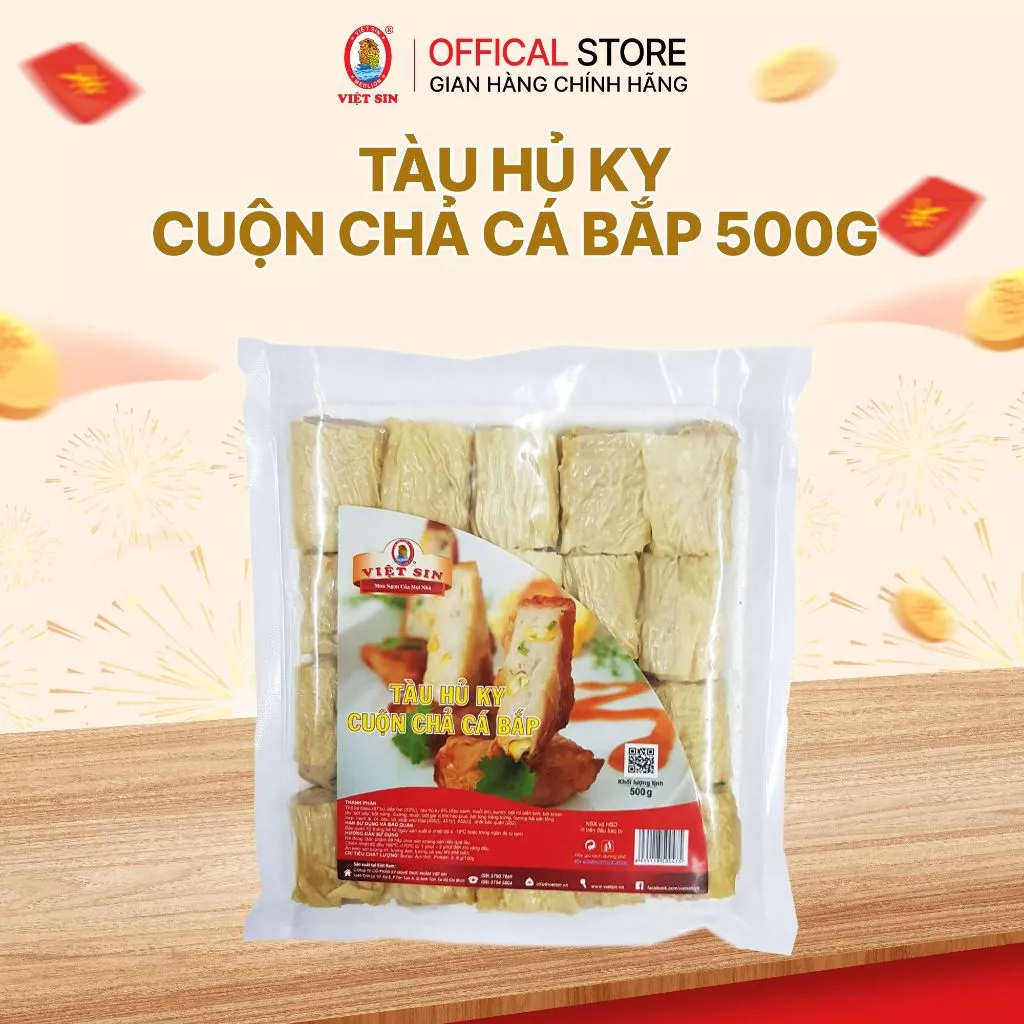 Tàu hũ ky cuộn chả cá bắp
