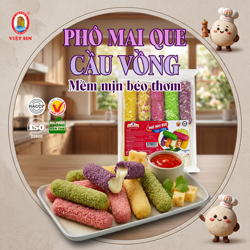 Phô mai que cầu vồng